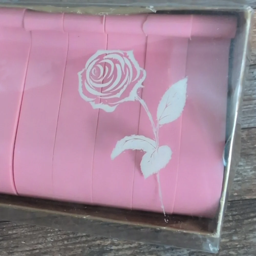 70s Vintage Artway Pink‎ Shower Curtain Hooks NIP MCM